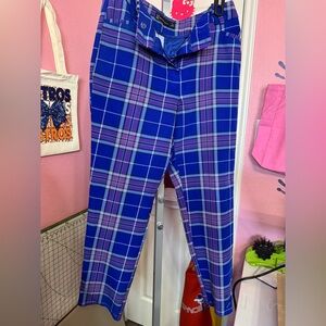 New York & Company Blue and Purple Plaid Pants